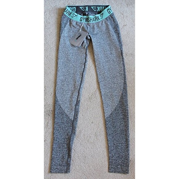 New with Tags - Gymshark Women's Flex Leggings V3 in Charcoal Marl/Teal - Small - Picture 5 of 7